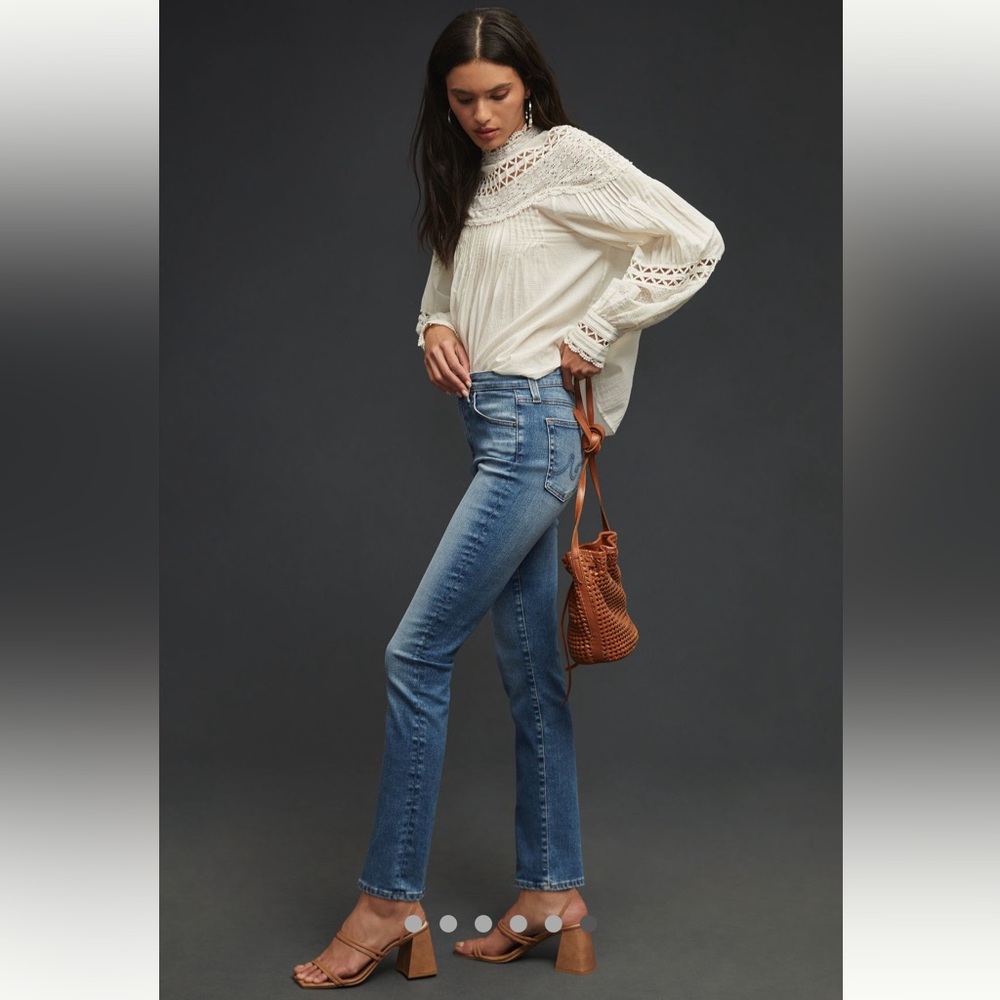 AG Adriano Goldschmied Anthropologie jeans Stevie straight high rise slim 26